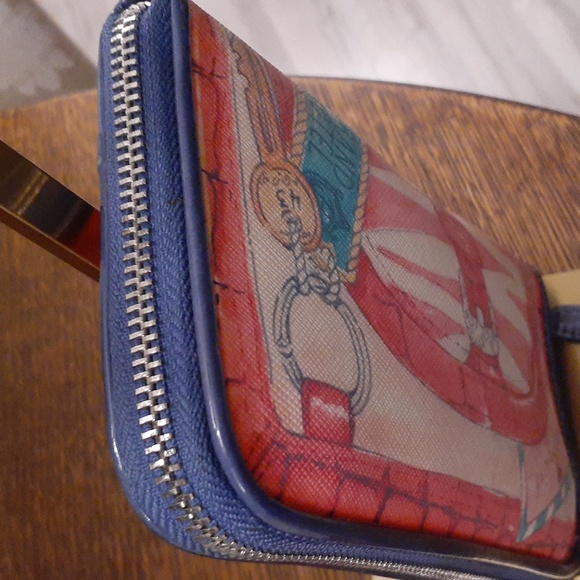 BRIGHTON LEATHER VIP WALLET HANDPAINTED EUC - Picture 5 of 15